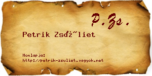 Petrik Zsüliet névjegykártya